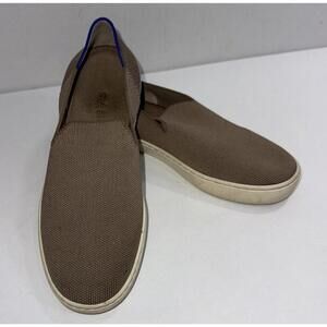 Rothys Beige Classic Preppy Minimalist Designer Slip On Sneakers Shoes Size 7.5